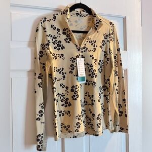Dover Saddlery Women’s Half Zip Pullover Sahara Leopard Print Size M